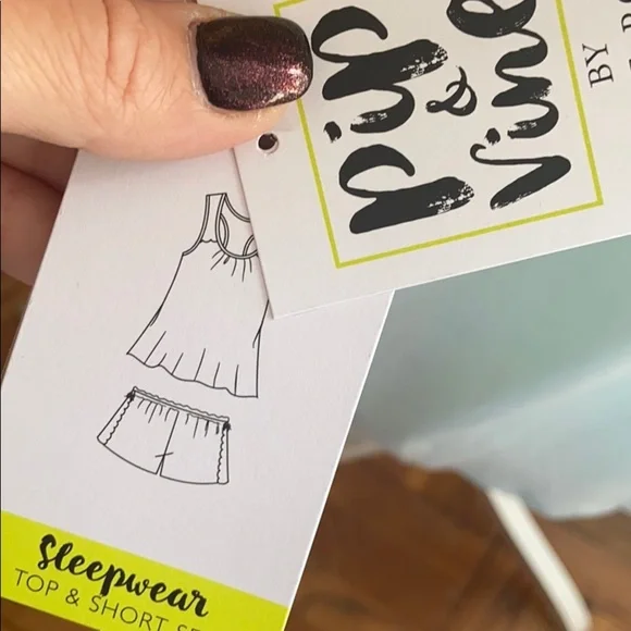 New Pip & Vine Maternity Blue pajama tank shorts sleep set XL Pregnancy Lace - Picture 5 of 7